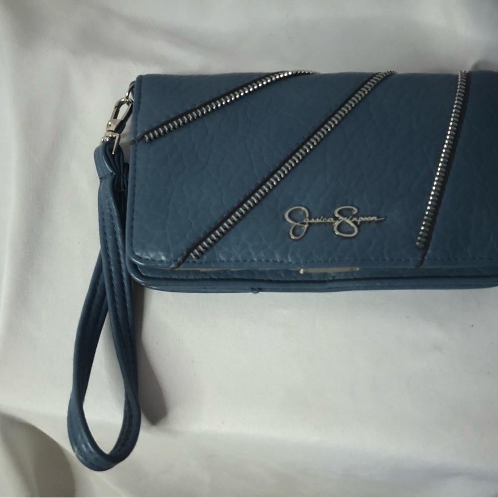 Jessica Simpson Blue Wristlet Clutch